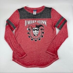 Batman Tshirt Womens Juniors 11/13 Red Harley Quinn